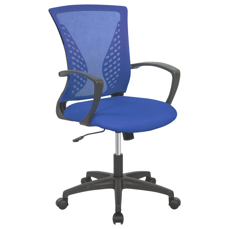 Blue Mesh Swivel Task Chair with Adjustable Arms