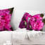 Coussin lombaire en bois floral pivoines