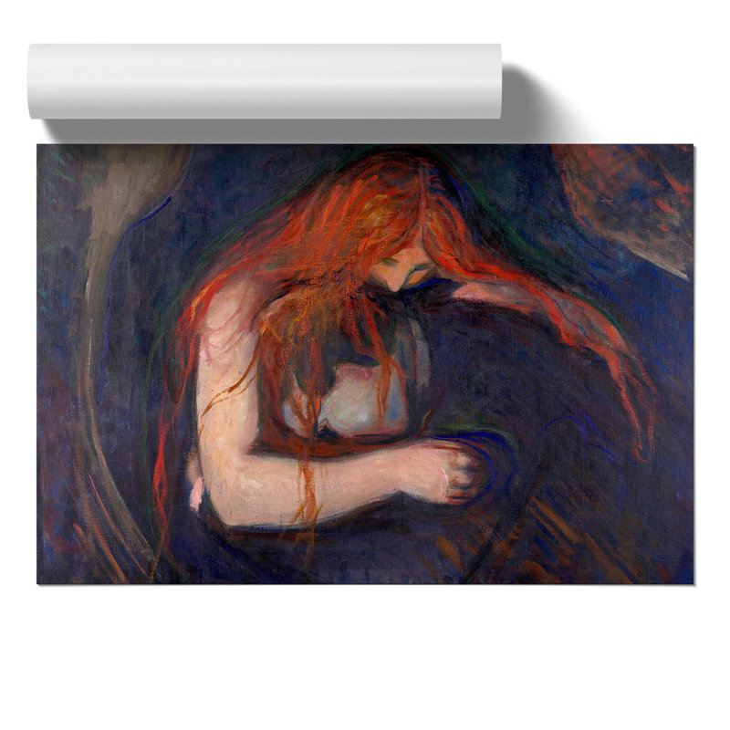 The Vampire Vol.1 by Edvard Munch - No Frame Painting, 21cm H x 30cm W x 0.1cm D