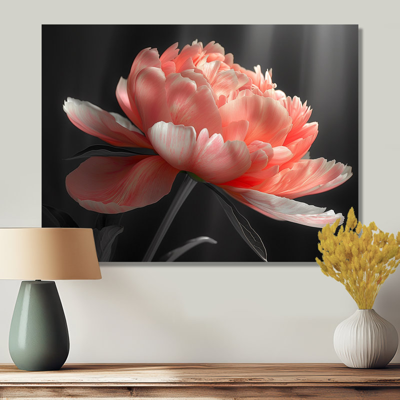 Romantiques roses en cristal pivoines Bloom III - pivoines, impression d'art mural, Sans cadre, H 16 po x l 32 po