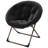 Comfy Faux Fur Saucer Chair, Folding Moon Lounge Chair for Bedroom, Living Room, Dorm, Sturdy Metal Frame, Accent Reading Seat for Adults - Black