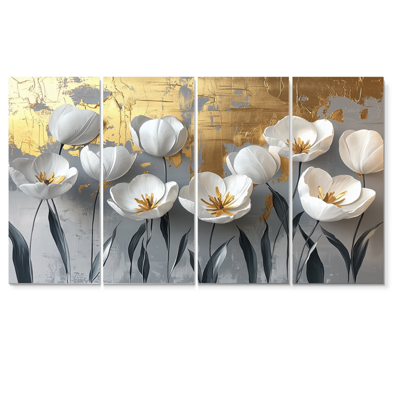 «Gautreau - Tulips», art mural traditionnel sur toile, H 28 po x l 48 po, 4