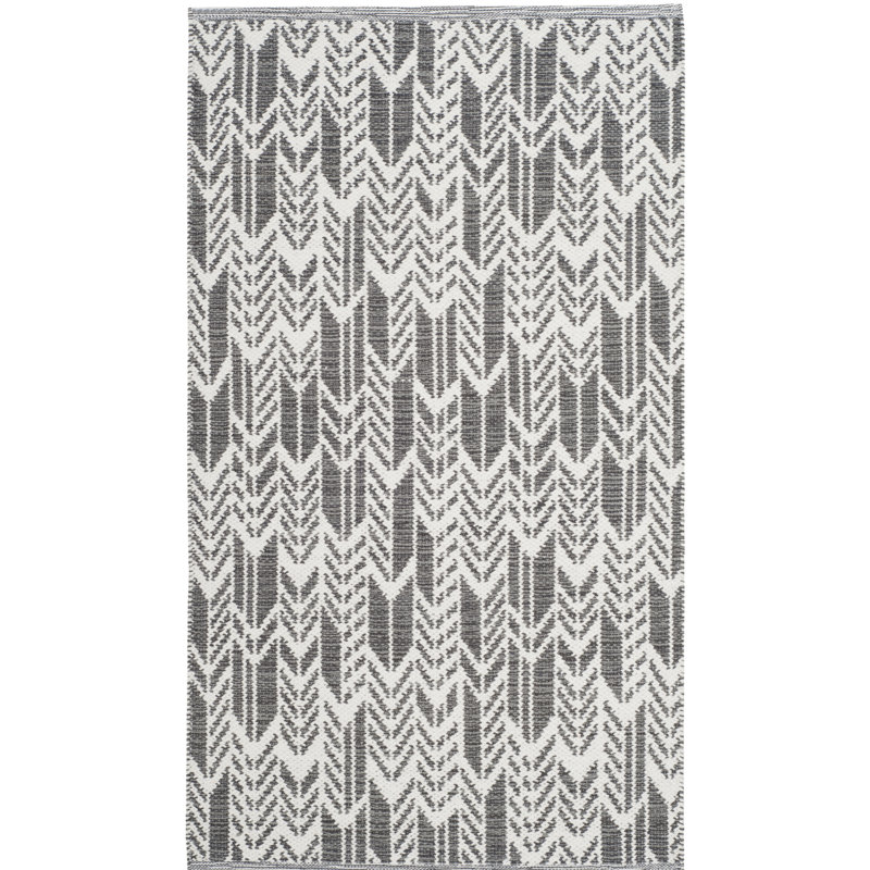 Tapis gris anthracite / ivoire Paz, Rectangle 5 pi x 8 pi