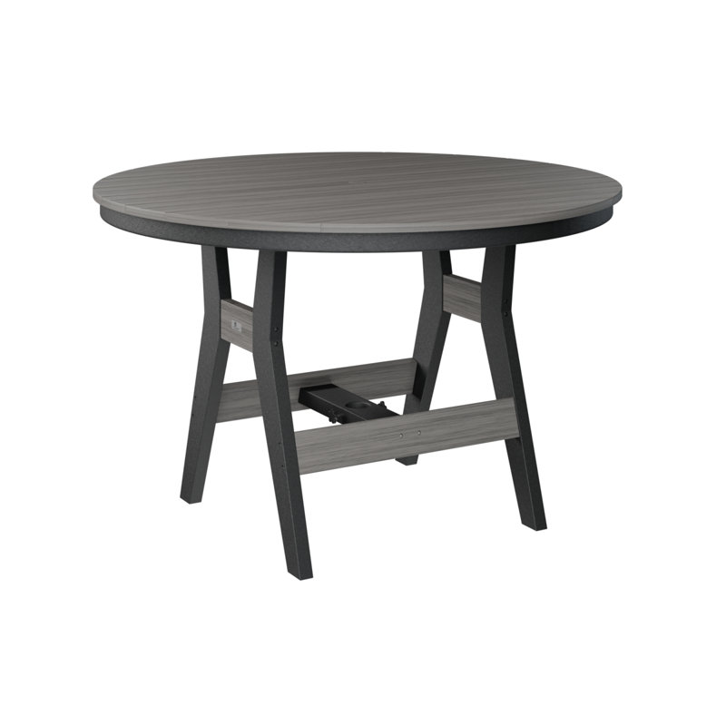 Table de bar ronde 48 po Berlin Gardens Harbor, Bois flottant gris, Noir