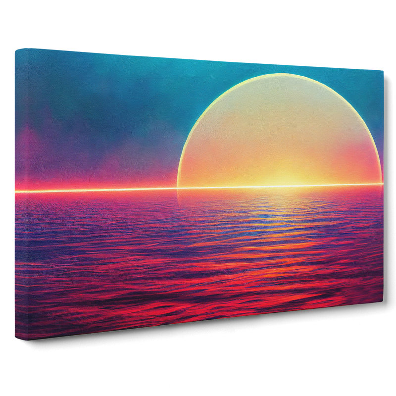 Ocean Sun Abstract - Wrapped Canvas, 50cm H x 76cm W x 3cm D