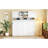 Queen Bed Of White, Wall - Mounted With Stripes, Large Storage, And 6 8 Inch Mattress Compatibility White Size Decorative Panels, Functional 600 Lbs Support