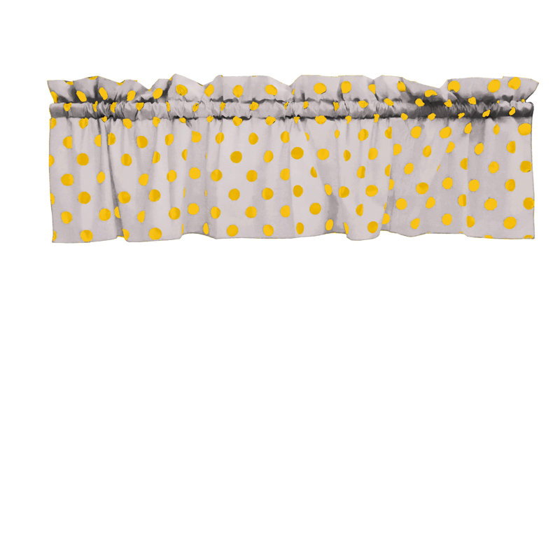 Cantonnière sur mesure en mélange de coton à pois 58 po Chrisman, L 58 po x L 24 po, Blanc / jaune