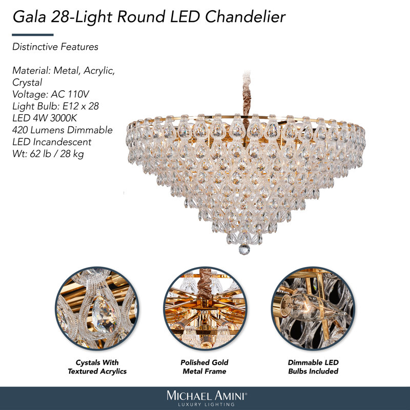 Gala 28-Light Round LED Chandelier
