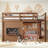 Twin Size Wood Loft Bed Frame With Playful Sliding Chalkboard, Built-in Bookshelf And Safety Rails For Kids Teens, space-saving, Quiet Design, No Spring Mattress Required, Natural-97205933-91007847