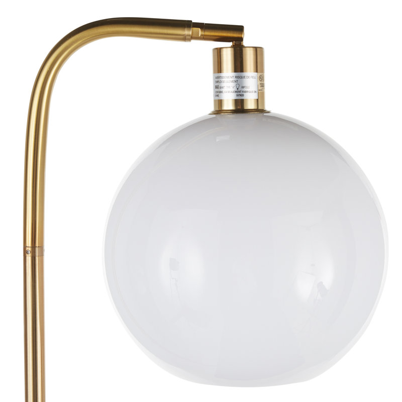 Lampe sur pied à plateau 67 po Benito, Blanc / or