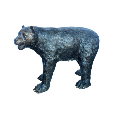 Statue Shufelt ours debout sur quatre pieds en bronze - Taille: L 36 po x l 16 po x H 24 po.