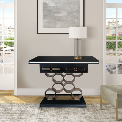 40'' Solid Wood Top Console Table