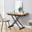 Multifunctional Lift Table With 0.8 - Inch Thick , Black Metal Legs, Wood Textured, Suitable For Office, Study, And Dressing, Adjustable Height Modern Desktop, Coffee, Dining, Legs