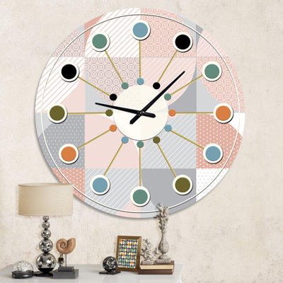Horloge murale ronde Mid-Century
