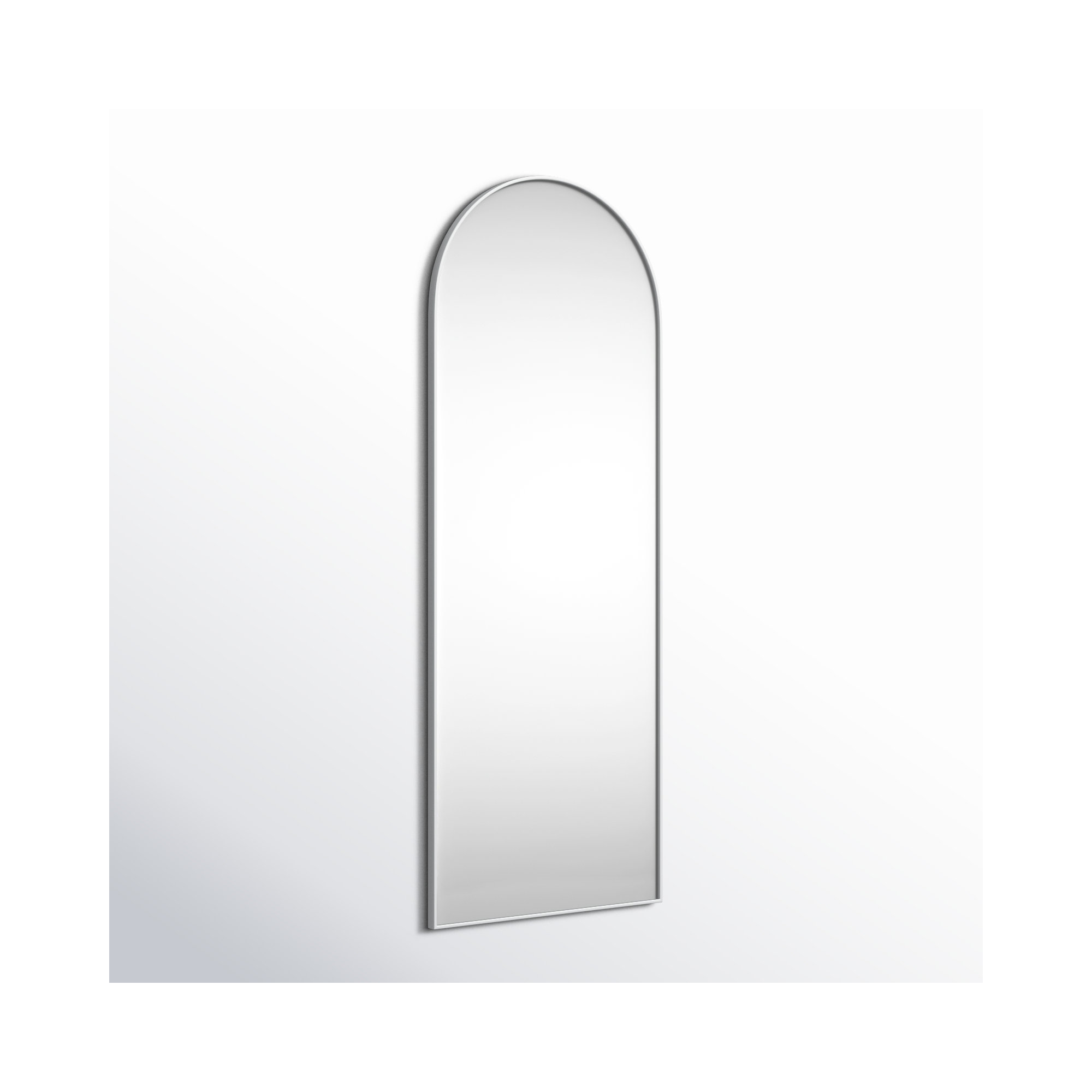 Sabine Metal Arch Wall Mirror, 74" x 28", Silver