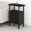 Table de bout mince avec station de charge et tiroirs en tissu - Table d'appoint peu encombrante pour le salon, la chambre à coucher ou les petits espaces avec prises de courant et rangement intégrés