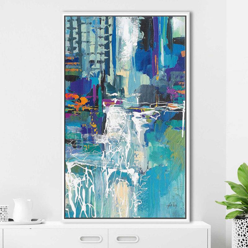 " Motion " by Jeanette Vertentes, 33.5" H x 21.5" W x 2" D, White Floater Frame