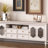 Cream style French solid wood TV cabinet-105844018