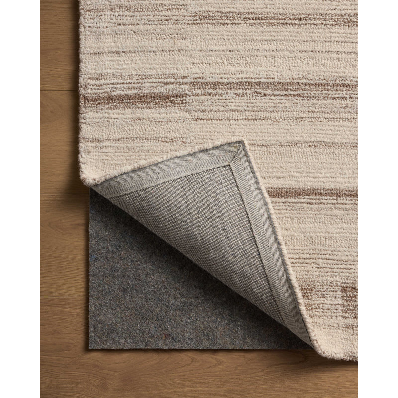 Natural Oatmeal Hand-Tufted Wool Rectangular Rug 2'3" x 3'9"