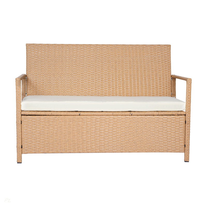 Banc de rangement extérieur en PE rotin 70Gal