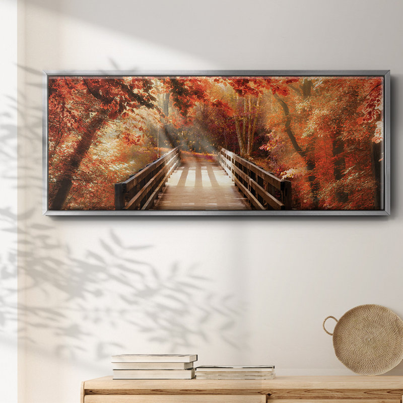 Autumn Bridge- Framed Canvas, 20" H x 50" W