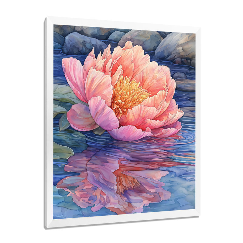 Chandeleur - salon d'art mural floral, H 40 po x l 30 po, Reproduction encadrée d'une seule photo, Blanc