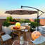 Parasol de patio solaire 10 pi - 8 baleines, pour bord de piscine, terrasse, abri de jardin d'extérieur 10 pi avec piscine