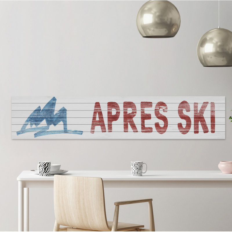 « apres ski ii », art textuel sur bois