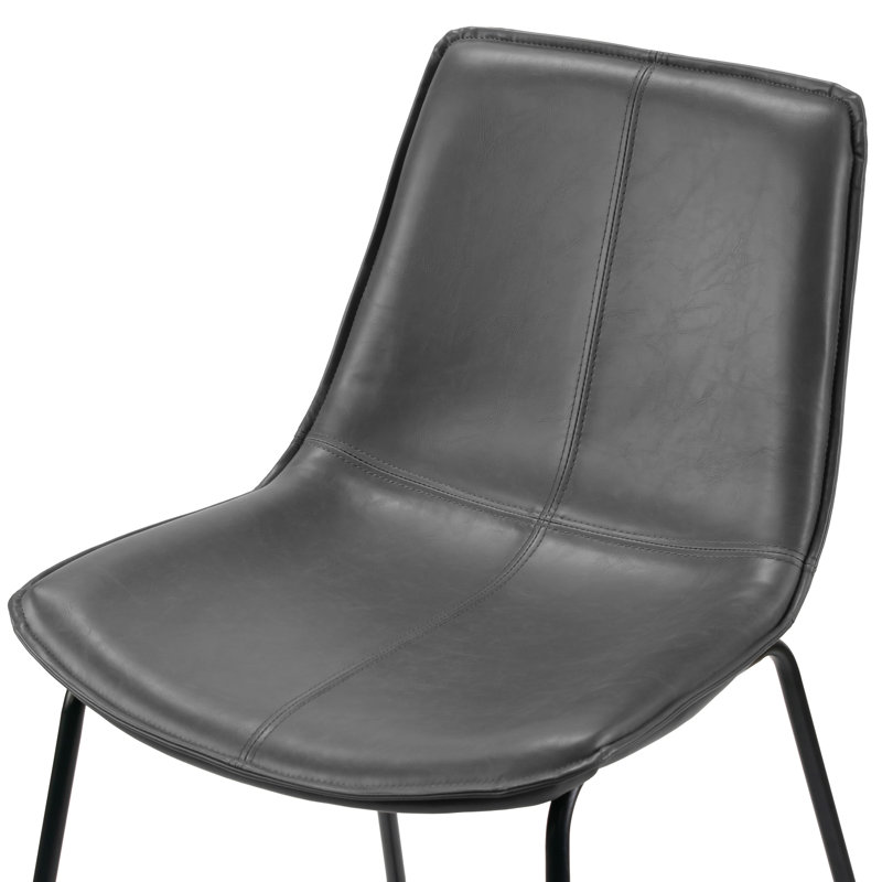 Tabouret de bar et de comptoir Alivia, Similicuir gris, Tabouret de bar (siège de 30 po de hauteur)