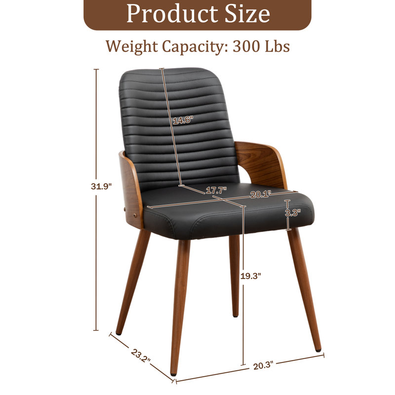 Chaise rembourrée en bois massif Carman, Noir pure