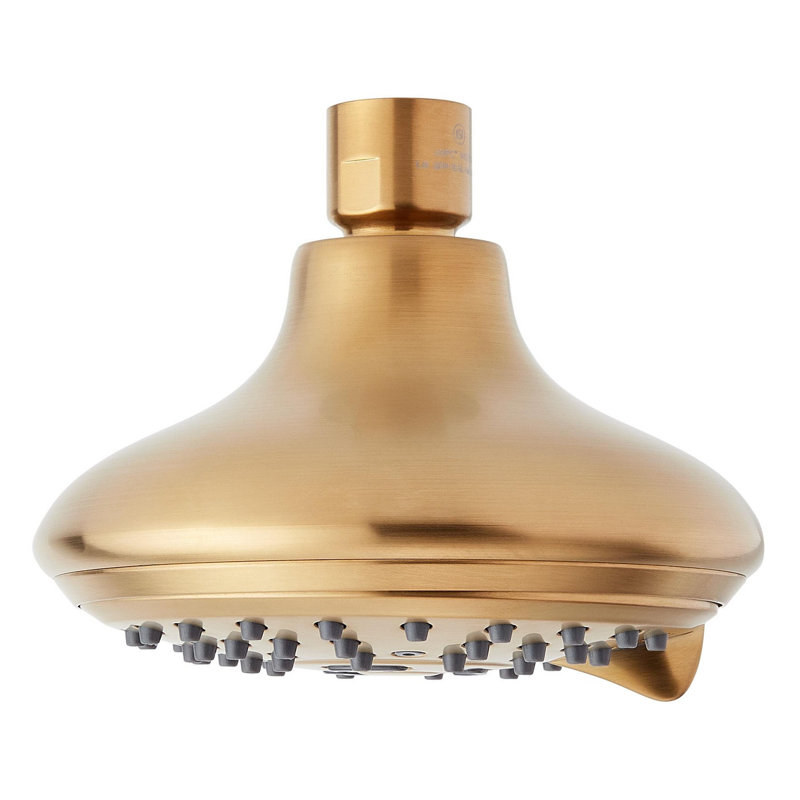 Round Multifunction Shower Head 1.8 GPM, Brushed Gold