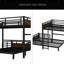 Lit superposé en métal / lit mezzanine en métal, lits superposés séparables, avec barrière de sécurité surélevée-163079155-163079154