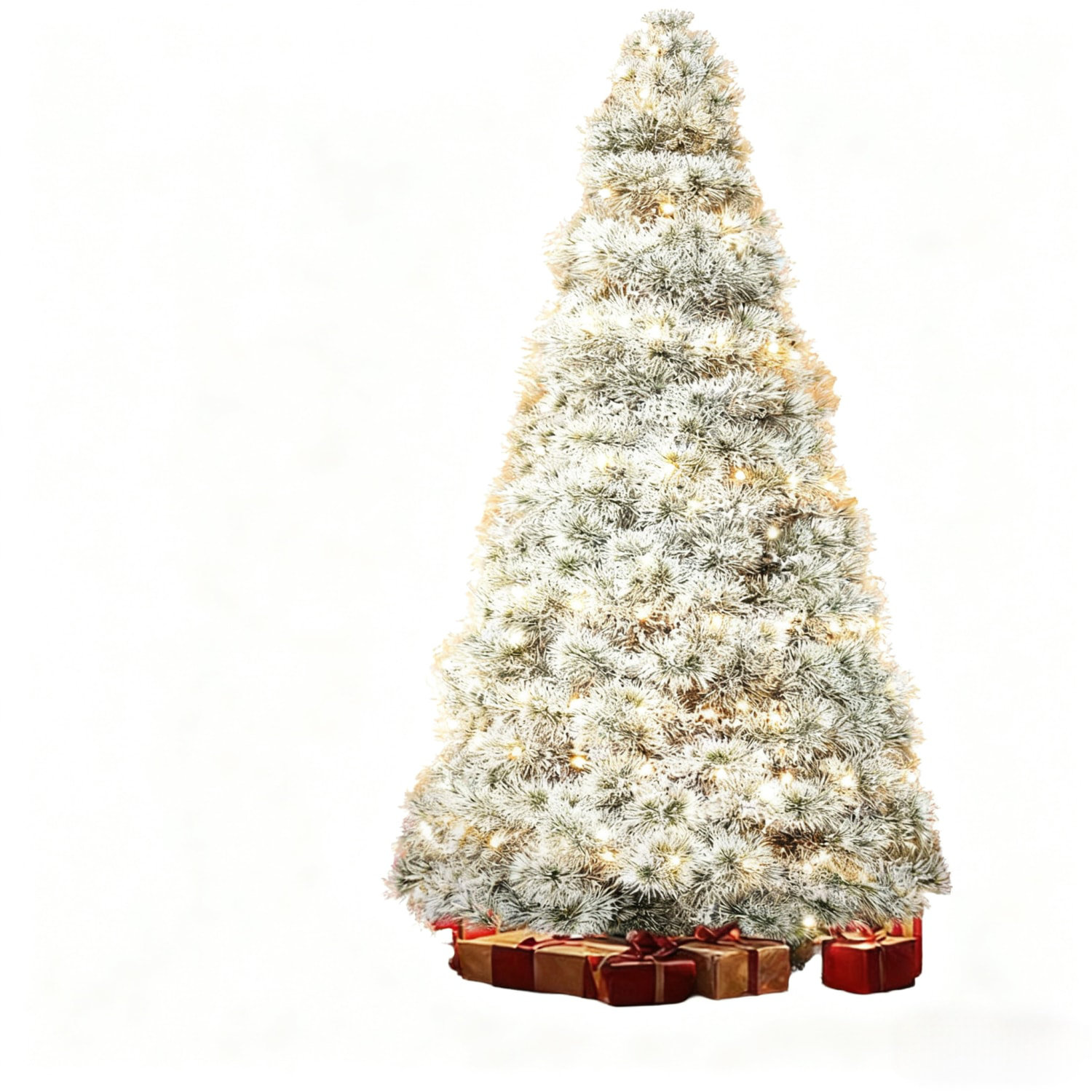 The Holiday Aisle® 6' White Pre Lit Full Flocked Spruce Christmas Tree ...