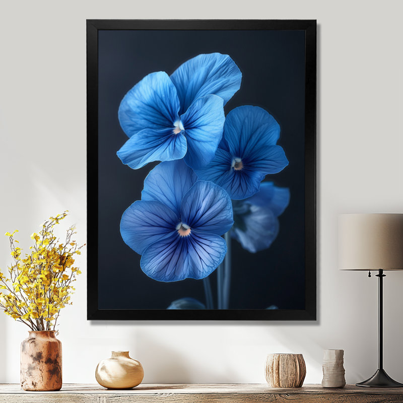 Hankinson - Pansies Wall Decor, 30" H x 40" W, Black Framed
