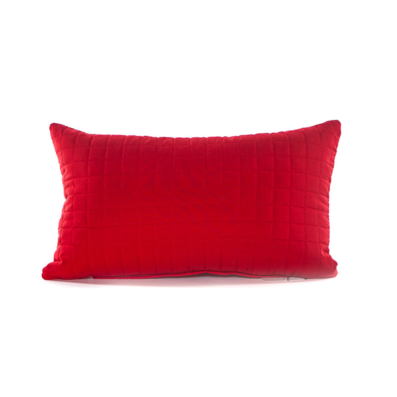 Coussin et housse de coussin rectangulaire allongé à carreaux, Rouge