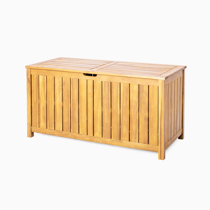 Portside Solid Wood Outdoor Deck Storage Box with Large Storage Capacity