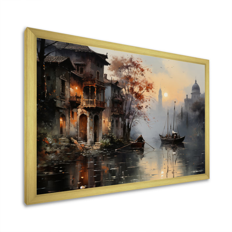 Canal Mystical Journey, atténué sur toile, H 30 po x l 40 po x P 1,5 po, Encadrement doré