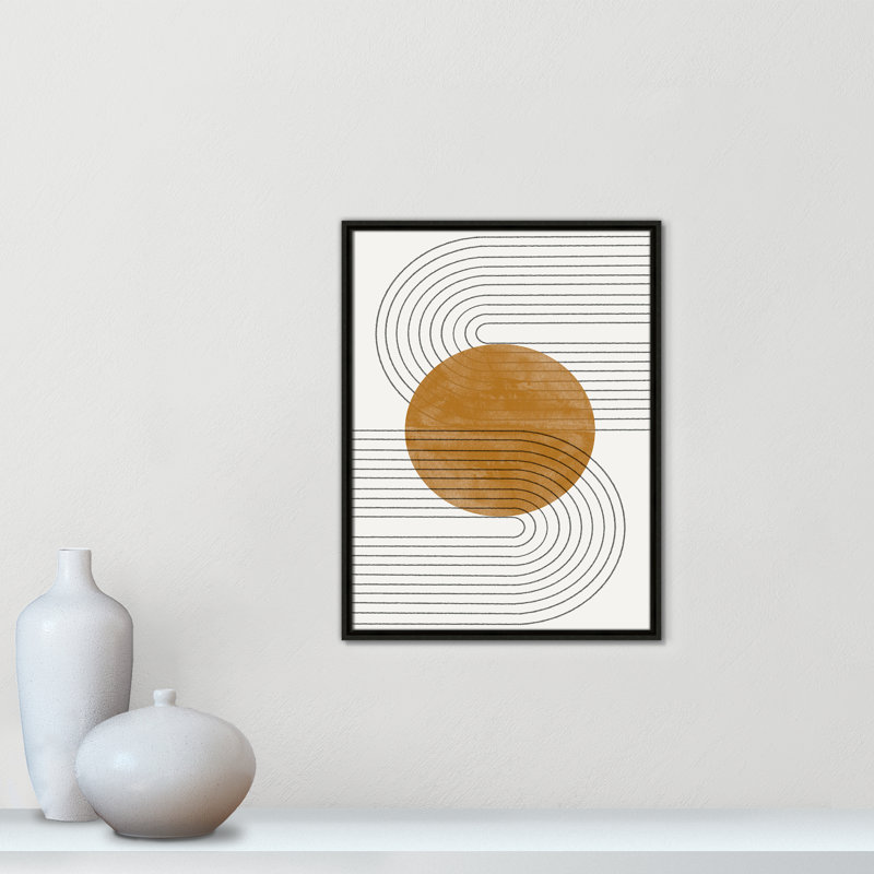 Échos courbés par Miuus Studio, Framed Canvas, L 19,5 po x H 25,5 po, Espresso Floater