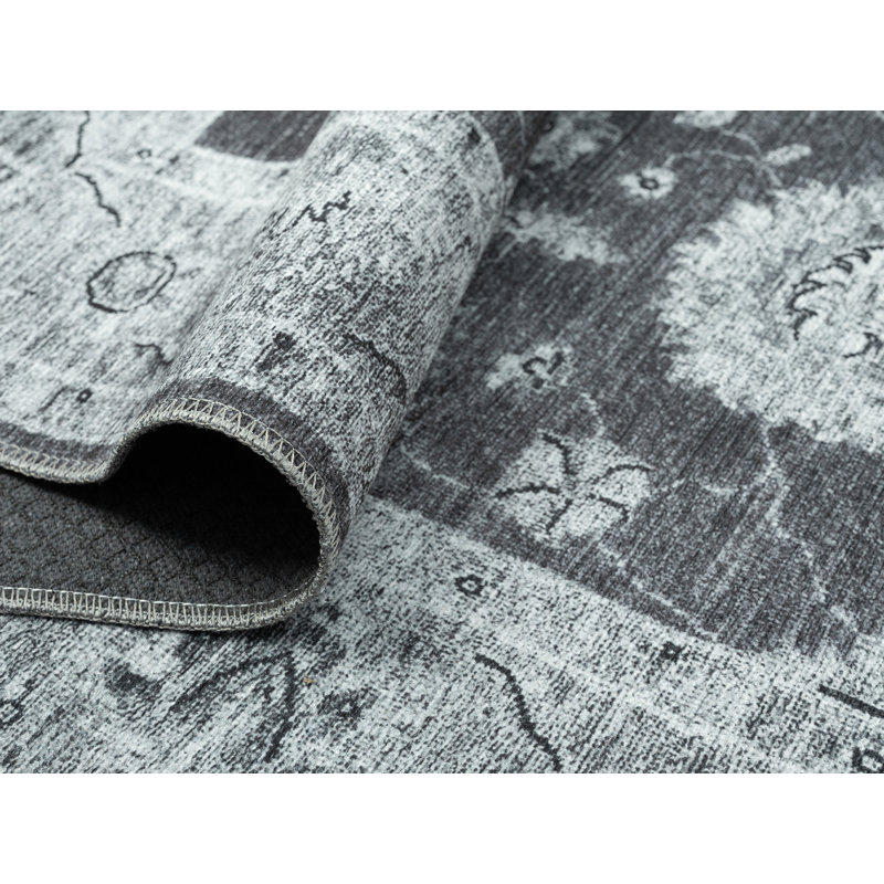 Savannah Washable Gray Area Rug, Rectangle 7'10" x 9'10"