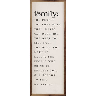 " Family The People You Love White " Print