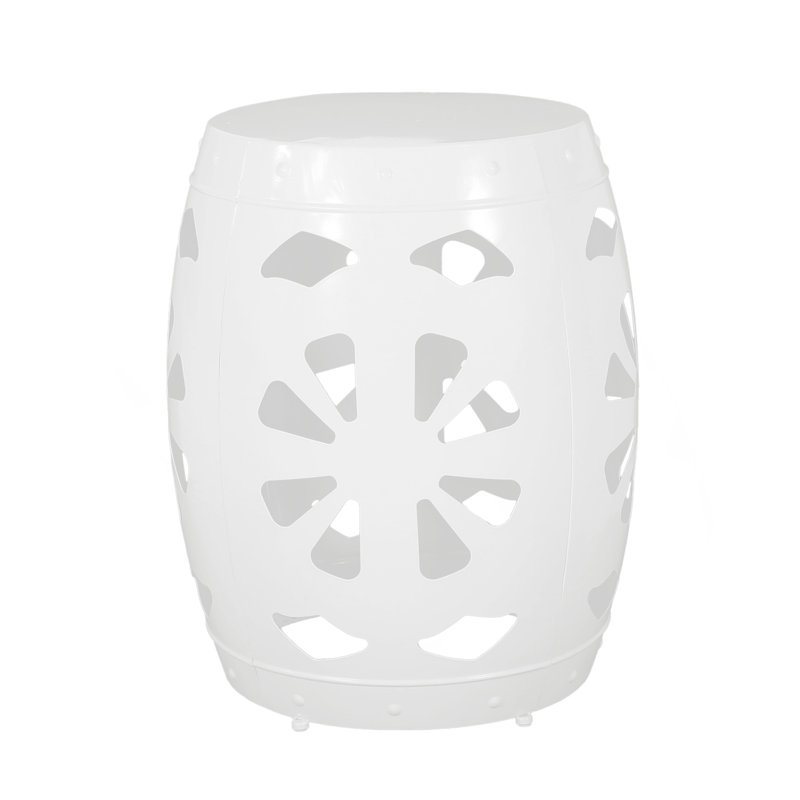 Metal End Table -Large, White