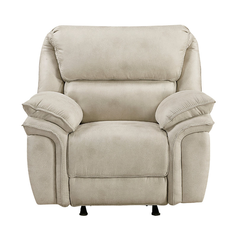 Fauteuil inclinable manuel à bascule Tony, avec languette en microfibre brun sable