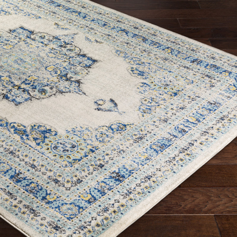 Tapis bleu/beige Hillsby, Rectangle 2 pi x 3 pi