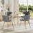 5 Piece Gold Glass Dining Table Set-1691313994-1691408681
