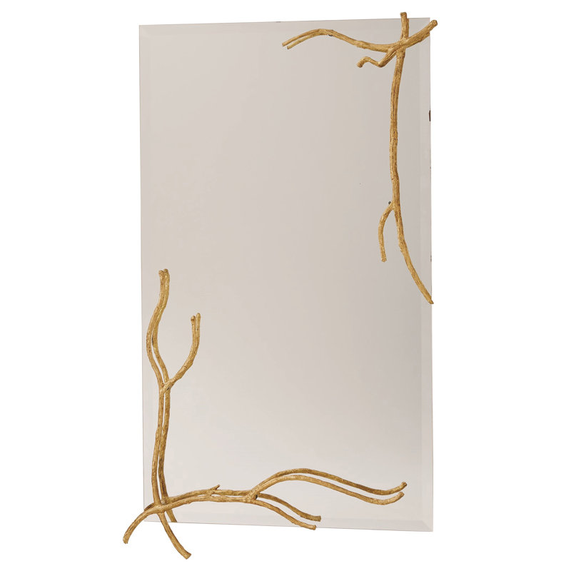 Twig Mirror-Lg, Gold leaf
