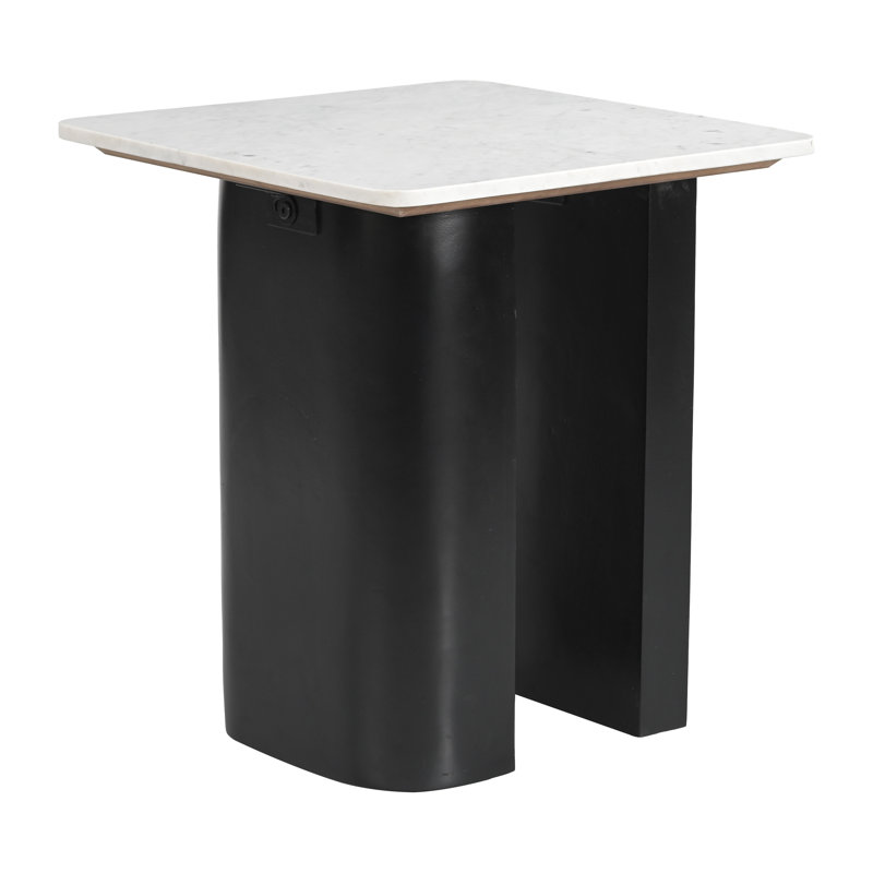 Table d'appoint Michiel Fiora, blanc et noir