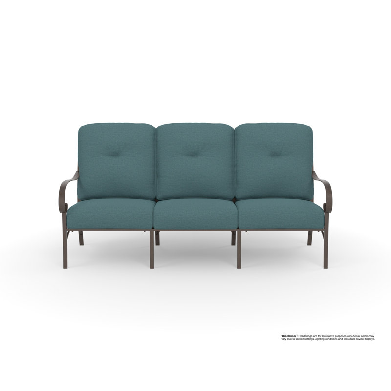 Pasadera Outdoor 3 - Seat Patio Sofa, Cast Lagoon, Copper Creek
