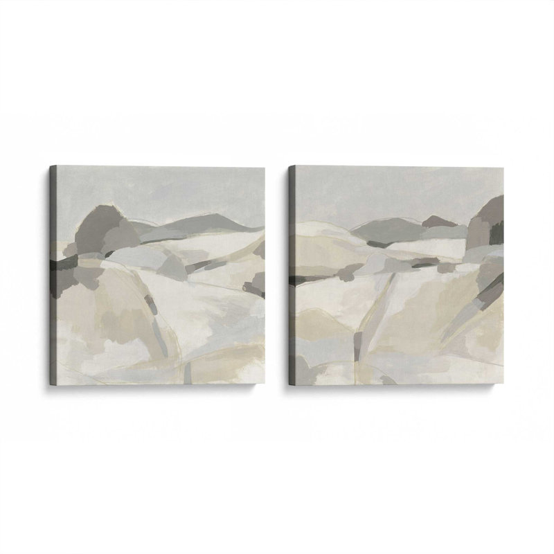 Ensemble de 2 couches de paysage discret, H 12 po x l 24 po x P 1,25 po, Toile tendue
