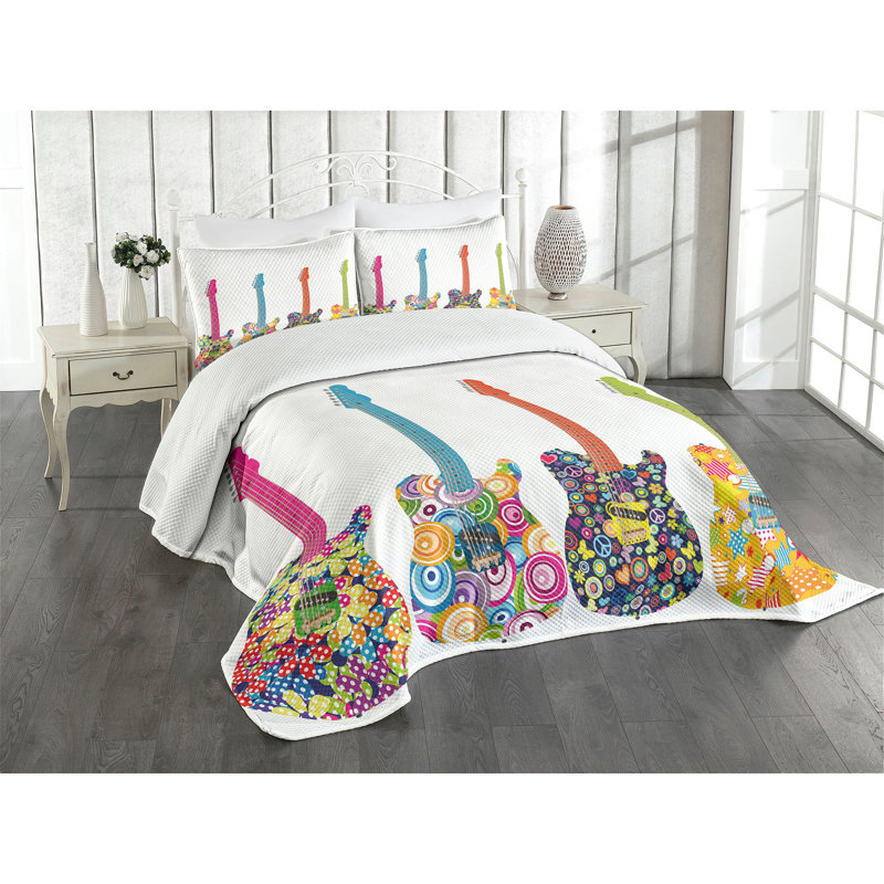 Ensemble de couvre-lit Ambesonne Popstar, Couvre-lit pour très grand lit + 2 taies décorat
