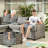 Outdoor Rattan Woven Sofa With Luminous End Table And Swivel Chair-102744627